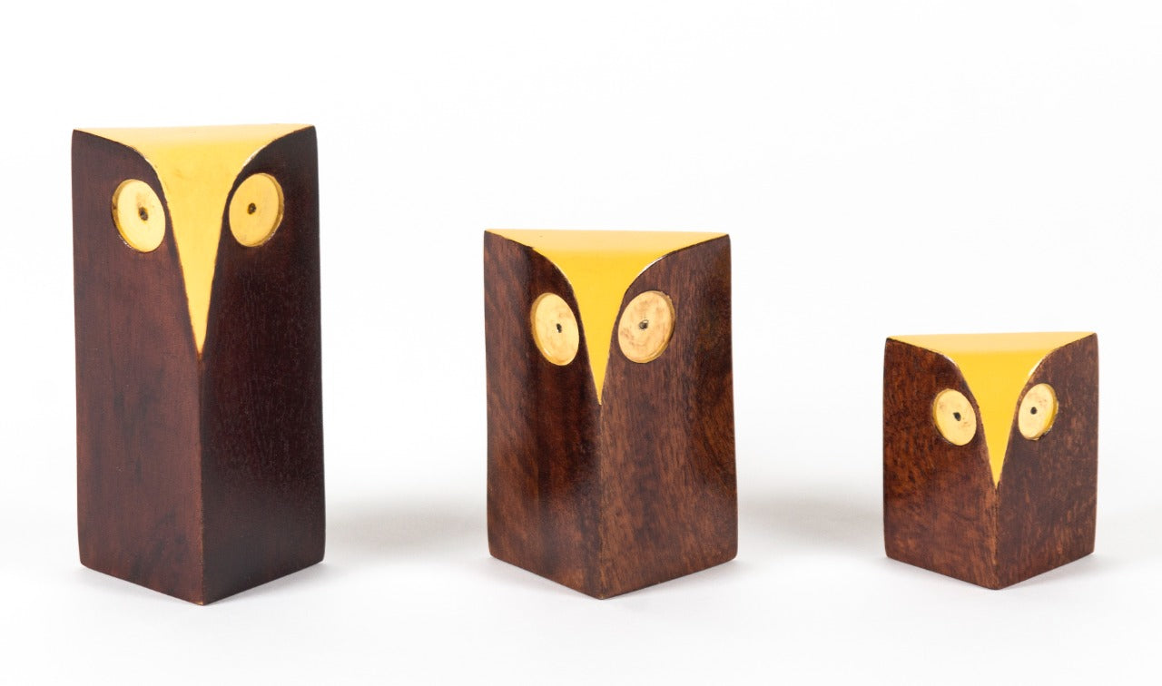 Ullu Figurine Set Yellow (set of 3)