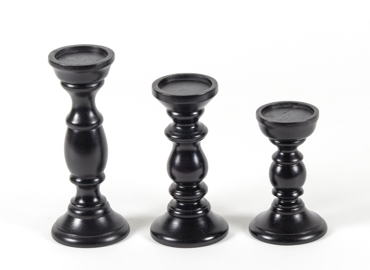 Tamara Candllestands Bl wood(set of 3)