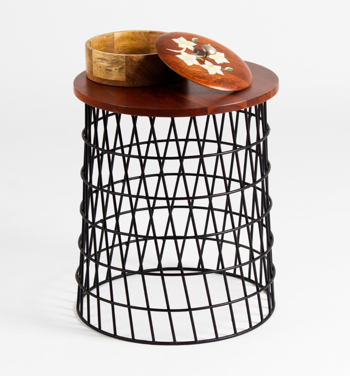 Jaali Solid Wood Frame End Table