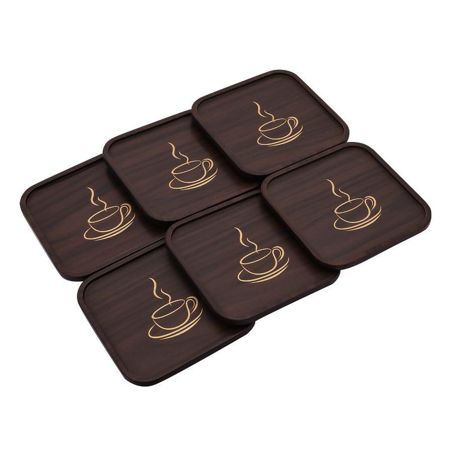 Chai Coasters Square Wood (set of 6)