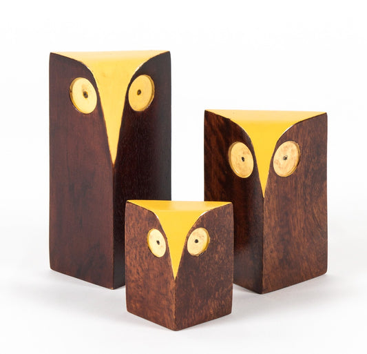 Ullu Figurine Set Yellow (set of 3)