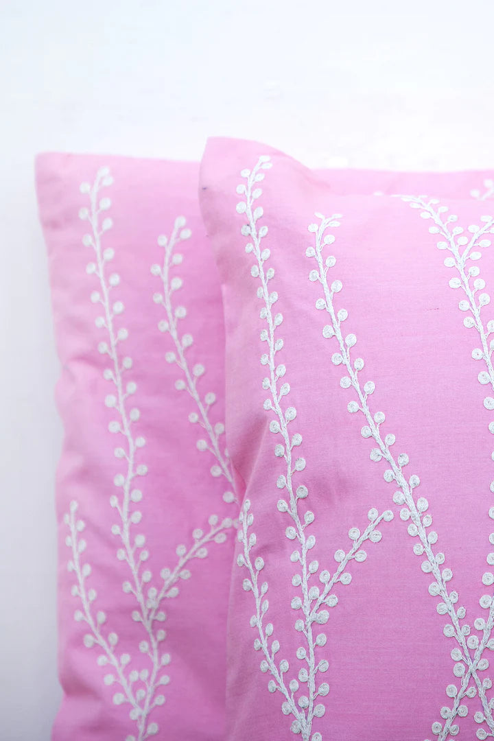 Pink Bela Cushion Covers Cotton  (set of two)