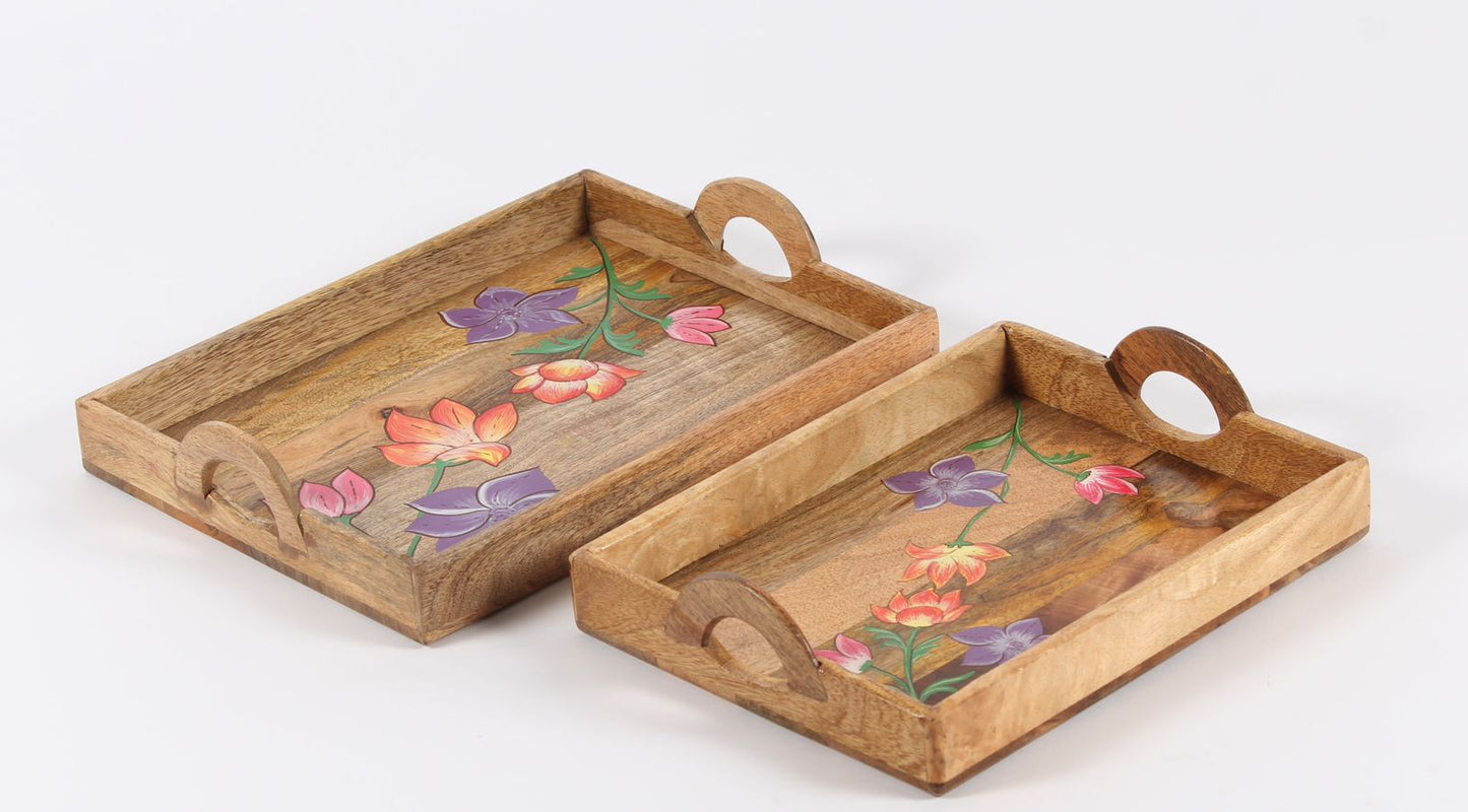 Bela Wood Serving Trays (Set of 2)