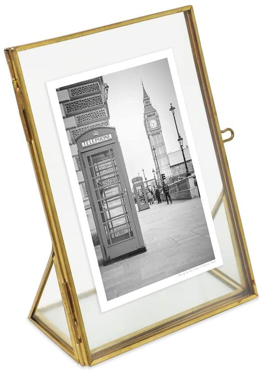 Nora Freestanding Metal Photo Frame (Brass Gold)